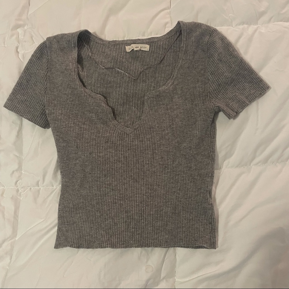 PacSun LA Hearts Grey Knit Crop Top (M)